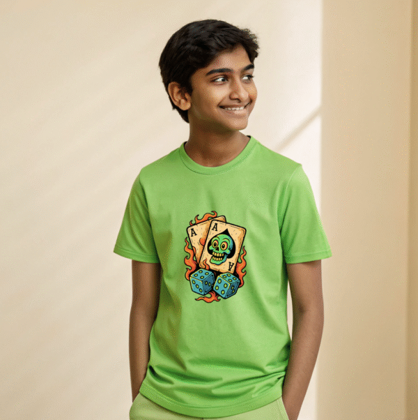"Ace of Flames: Skull & Dice Edition" T-shirt - Image 3